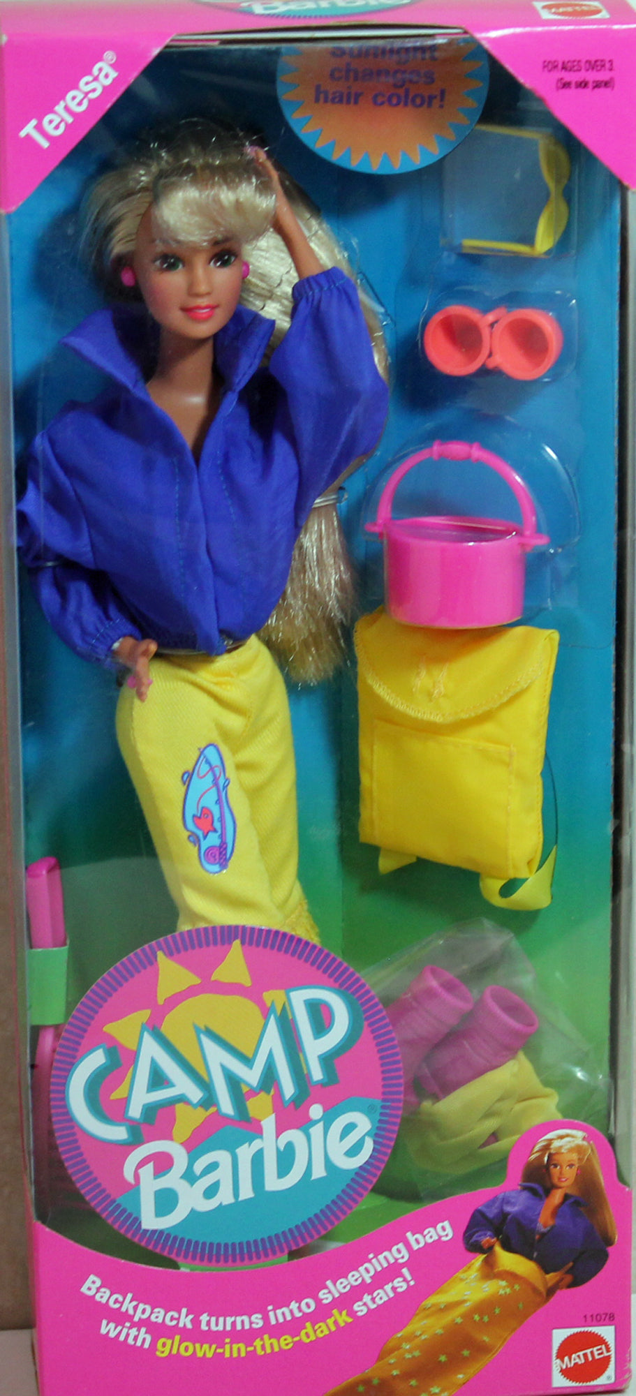 Barbie Camp Barbie Doll w Backpack Sleeping Bag (1993)