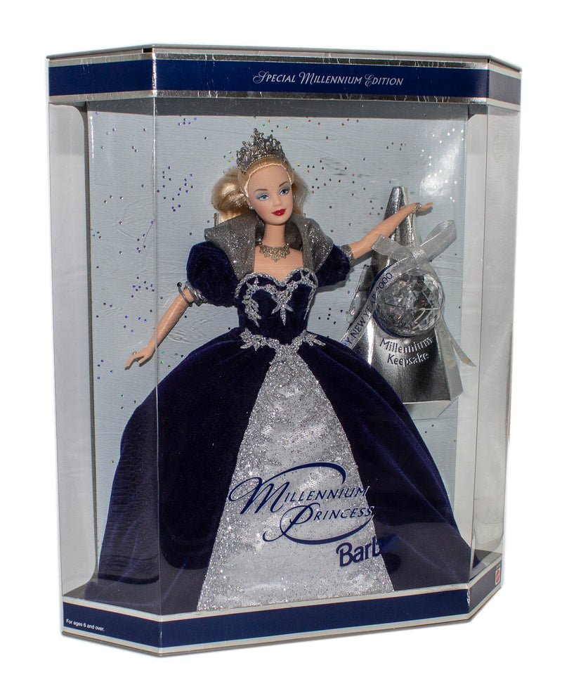 2000 Holiday Millennium Princess Barbie (24154) - Glitter Background