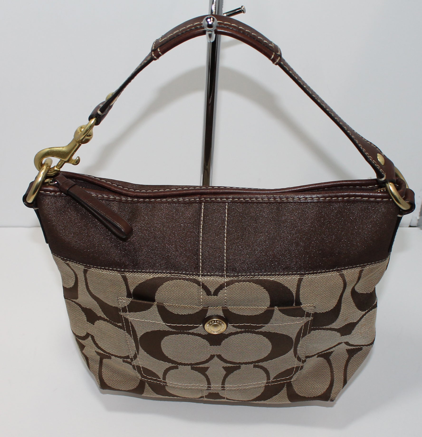 KANAKO　新品未使用　COACH　ミュール　スエード　本革包み Coach Purse: 11957 Tan Monogram Shoulder Bag
