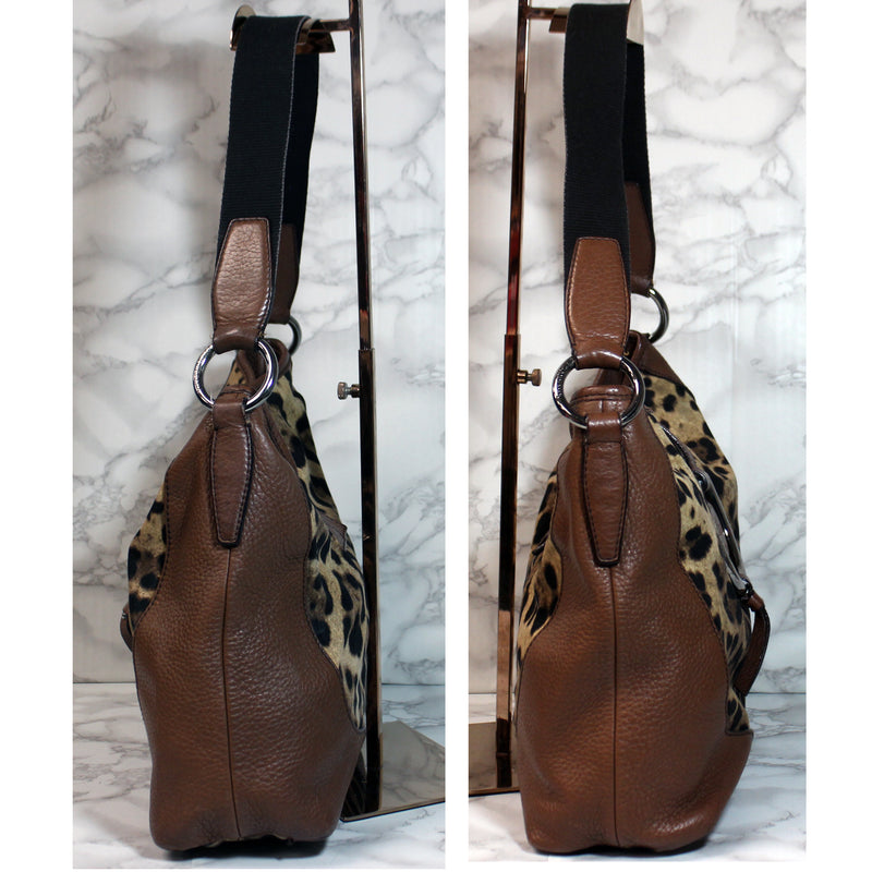 Dolce & Gabbana Purse: Leather Leopard Print Satchel
