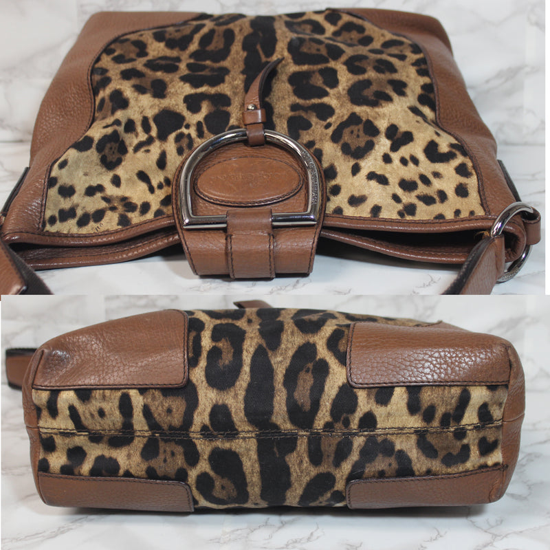 Dolce & Gabbana Purse: Leather Leopard Print Satchel