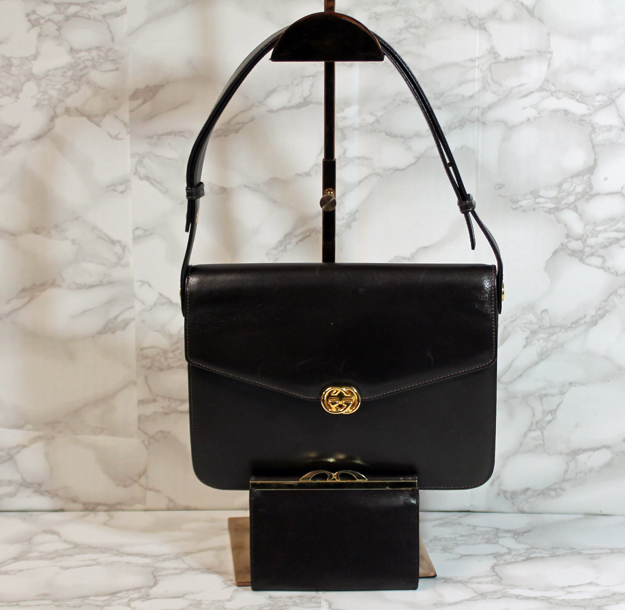バッグ vintage GUCCI shoulderbag leather mini Gucci - Black Leather Vintage Shoulder Bag | Current Boutique