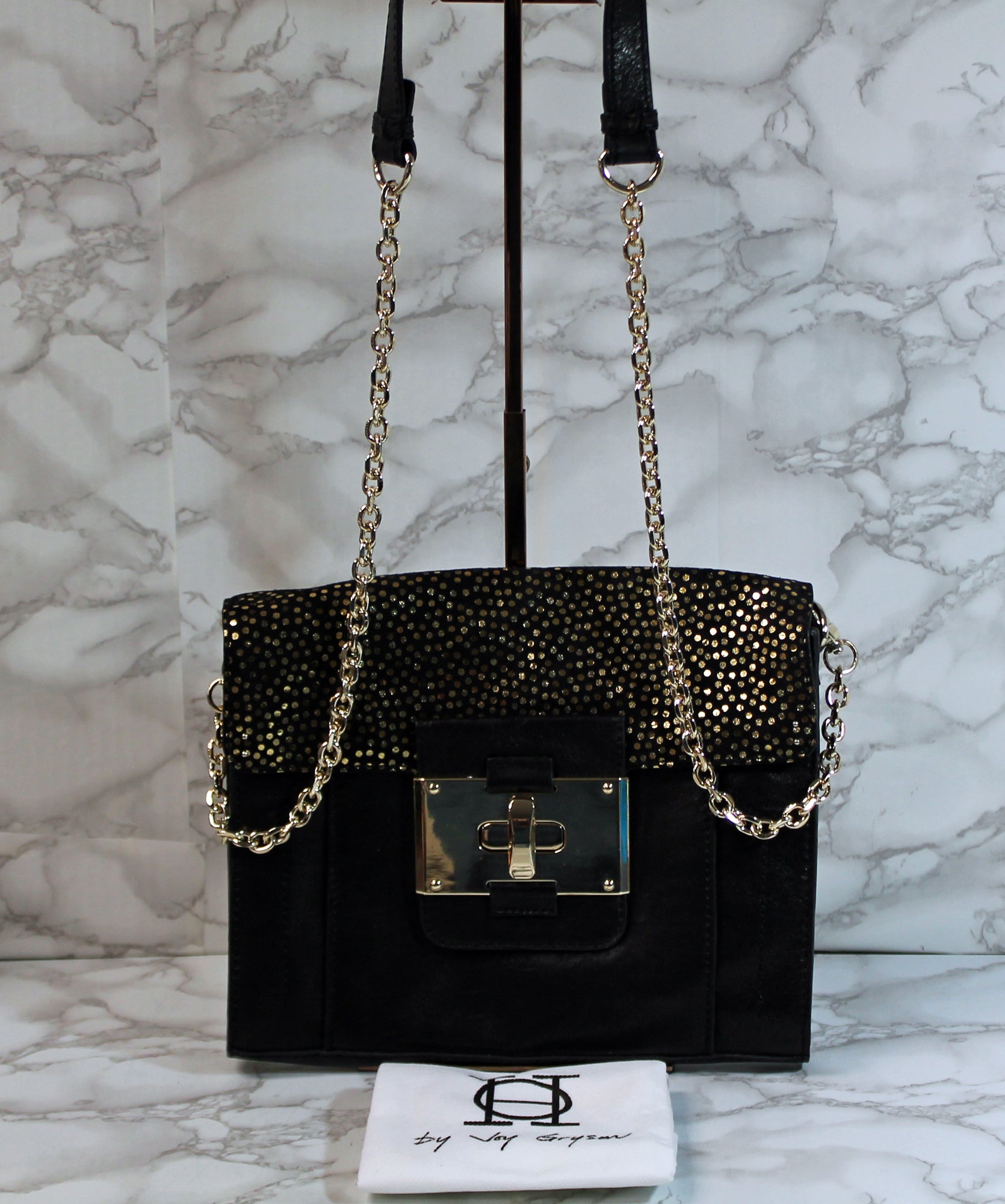 OH by Joy Gryson Purse Black Leather Evening Handbag