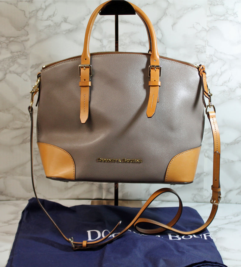 Dooney & Bourke Purse: Grey Leather Denison Shoulder Bag