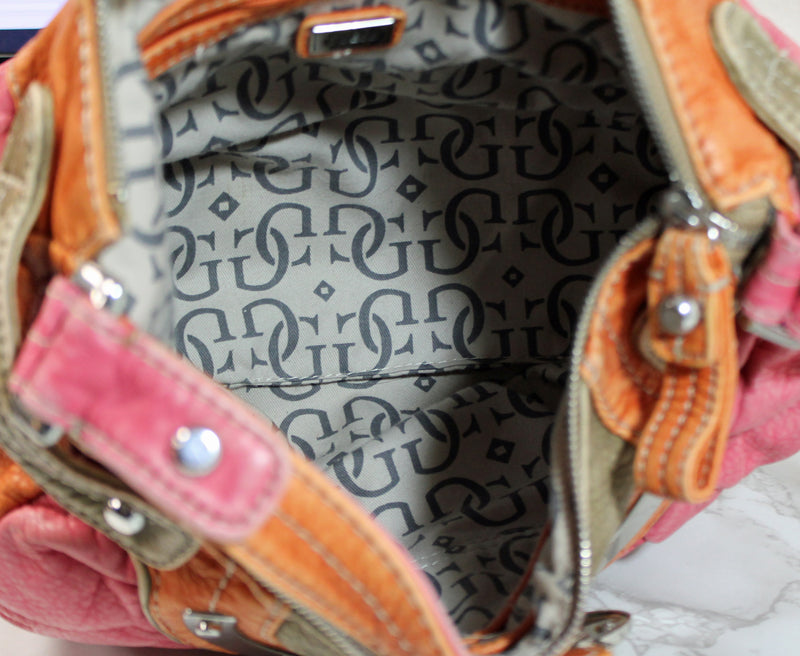 Guess Purse: Tri Color Leather Shoulder bag