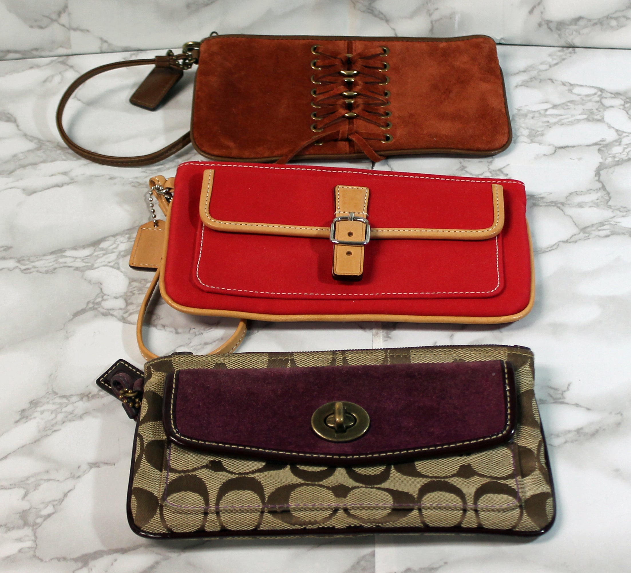 Coach Purses Lot Of 3 Wristlet Bags