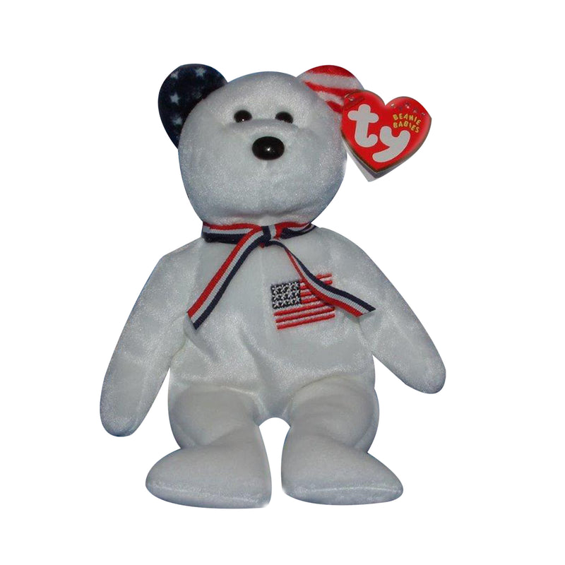 Ty Beanie Baby: America the Bear- White