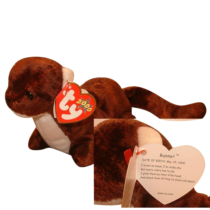 Ty Beanie Baby: Runner the Mustelidae- "I'm not mean…" Tag