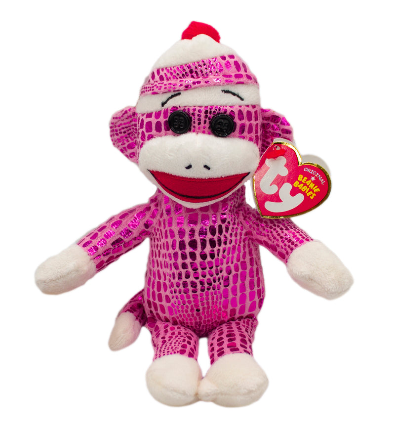 Ty Beanie Baby: Sparkly Pink Sock Monkey