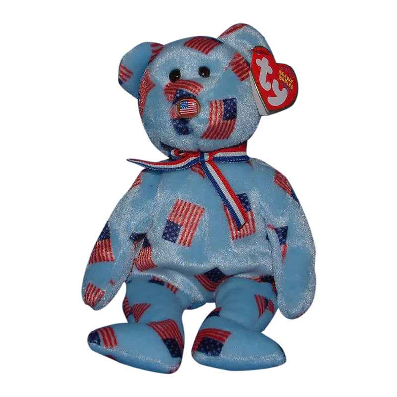 Ty Beanie Baby: Union the Bear - Flag Nose