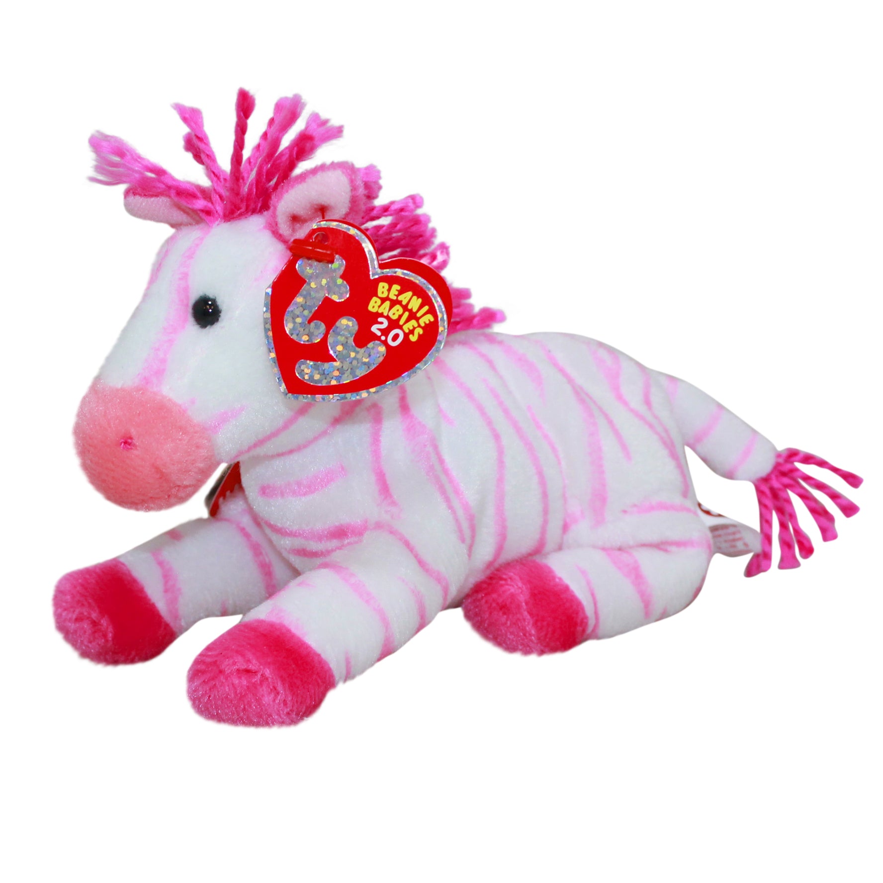 Pink Zebra Zebra Beanie Baby Ty Beanie Baby: Bubble Gum The Zebra