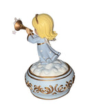 Precious Moments Figurine 101106, Trumpeting Angel Musical, Plays Hark the Herald Angels Sing