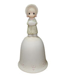 Precious Moments Bell 102318, Wishing You a Cozy Christmas, Dated 1986