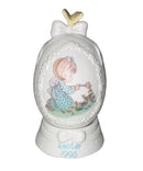 Precious Moments Figurine 102709, Girl with Butterfly, Egg with Stand, Dated 1995