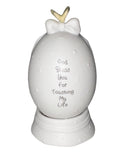 Precious Moments Figurine 102709, Girl with Butterfly, Egg with Stand, Dated 1995