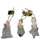 Precious Moments Ornament 103701, Set of Three- Angel, Puppy, and Birds