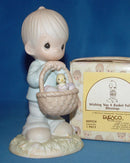Precious Moments: 109924 Wishing You a Basket Full of Blessings | Boy