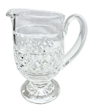 Waterford Crystal Castletown Footed Pitcher, Diamond Pattern 7.5"