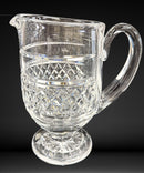 Waterford Crystal Castletown Footed Pitcher, Diamond Pattern 7.5"