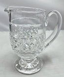 Waterford Crystal Castletown Footed Pitcher, Diamond Pattern 7.5"