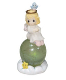 Precious Moments Figurine 110912, Just Sittin' On Top of the World Angel on Globe