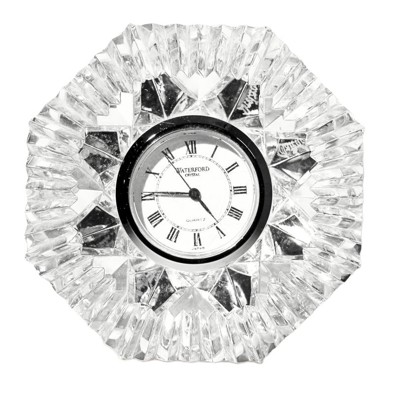 Waterford Quartz: Lismore Diamond Diamond Paperweight Clock | No Box, 3.25"