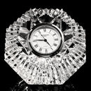 Waterford Quartz: Lismore Diamond Diamond Paperweight Clock | No Box, 3.25"