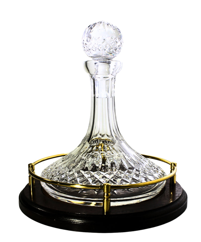 Waterford Crystal: Lismore Decanter with Base, 10" | With Wooden Base