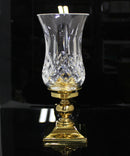 Waterford Crystal: Lismore Hurricane Lamp & Brass Base, 10.8"