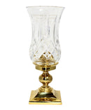 Waterford Crystal: Lismore Hurricane Lamp & Gold Base, 10.9"