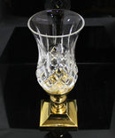 Waterford Crystal: Lismore Hurricane Lamp & Gold Base, 10.9"