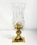 Waterford Crystal: Lismore Hurricane Lamp & Gold Base, 10.9"