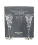 Waterford Crystal: Millennium Fluted Champagne Glasses, 9.25" (Happiness) - Boxed Set of 2
