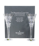 Waterford Crystal: Millennium Fluted Champagne Glasses, 9.25" (Prosperity) - Boxed Set of 2
