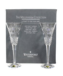 Waterford Crystal: Millennium Fluted Champagne Glasses, 9.25" (Peace) - Boxed Set of 2