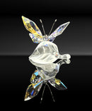 Swarovski Crystal Figurine Sparkling Butterfly on Leaf, Aurora Borealis, 1113559