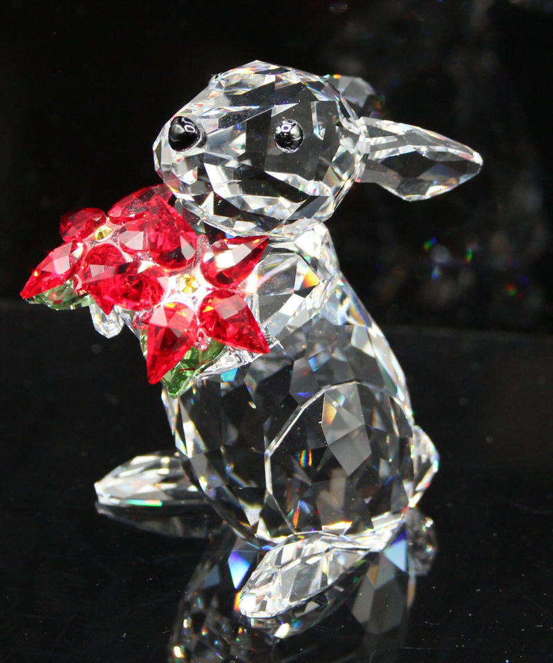 Swarovski Figurine: 1133620 Rabbit with Poinsettia