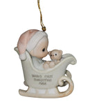 Precious Moments Ornament 115282, Baby's First Christmas- 1988 Boy