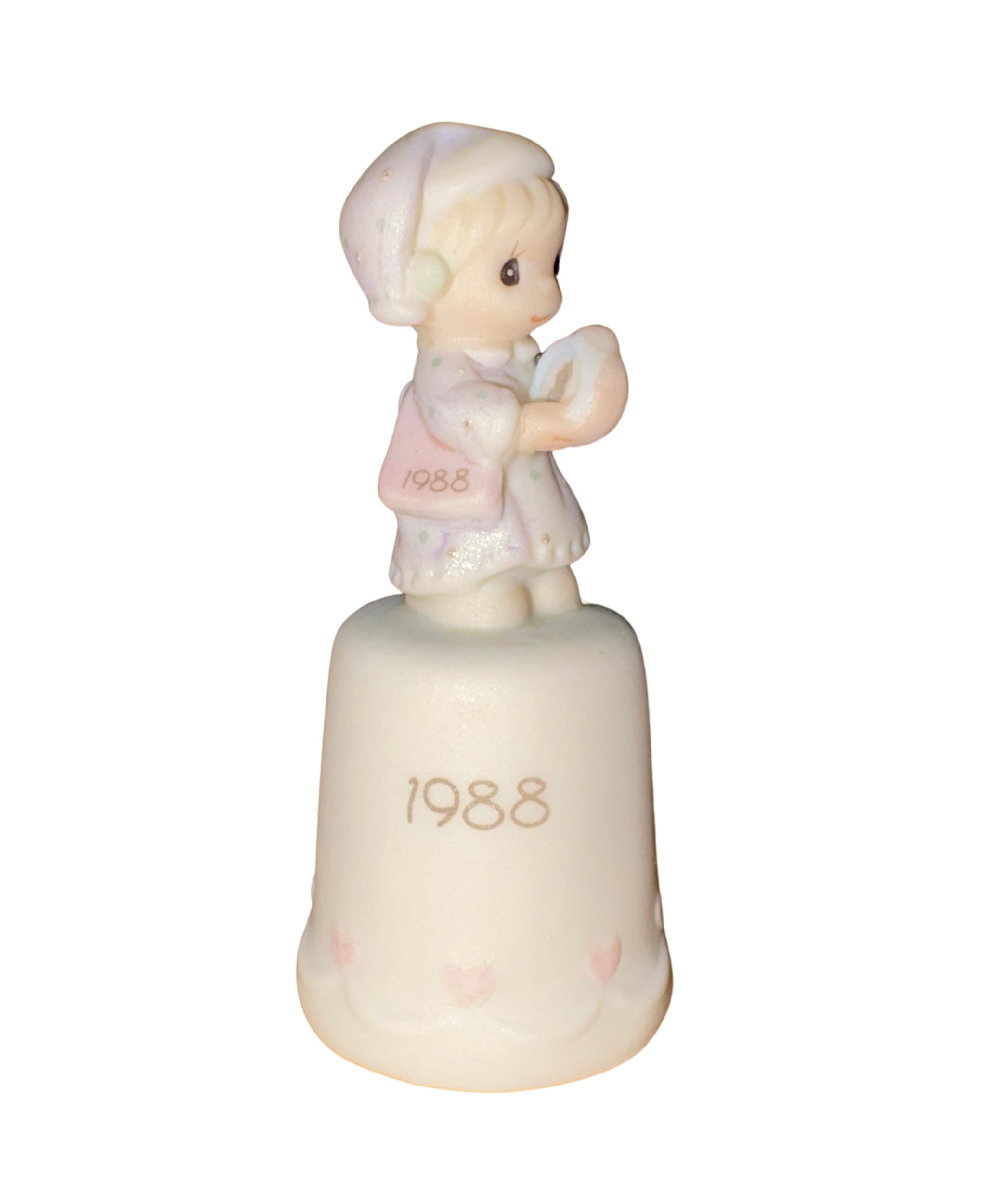 Precious Moments 115312, Time to Wish You a Merry Christmas, Thimble, Dated 1988