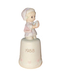 Precious Moments 115312, Time to Wish You a Merry Christmas, Thimble, Dated 1988