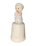 Precious Moments 115312, Time to Wish You a Merry Christmas, Thimble, Dated 1988