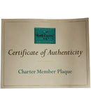 WDCC Plaque - 10th Anniversary Charter Member Plaque, Disney's Pinocchio