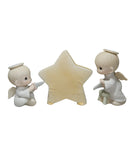 Precious Moments Figurine 12408, We Saw a Star, Angels With Star and Saws, Musical