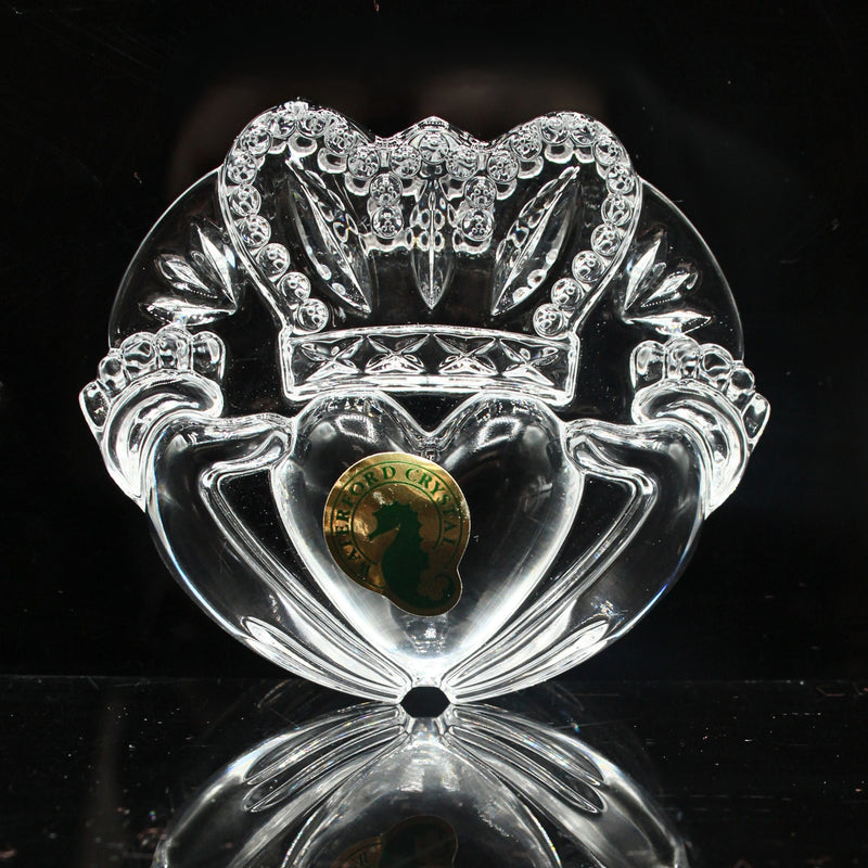 Waterford Crystal: Claddagh Paperweight, 3.25"