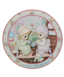 Precious Moments 170003, Two Girls Having Tea- Sculpted Plate