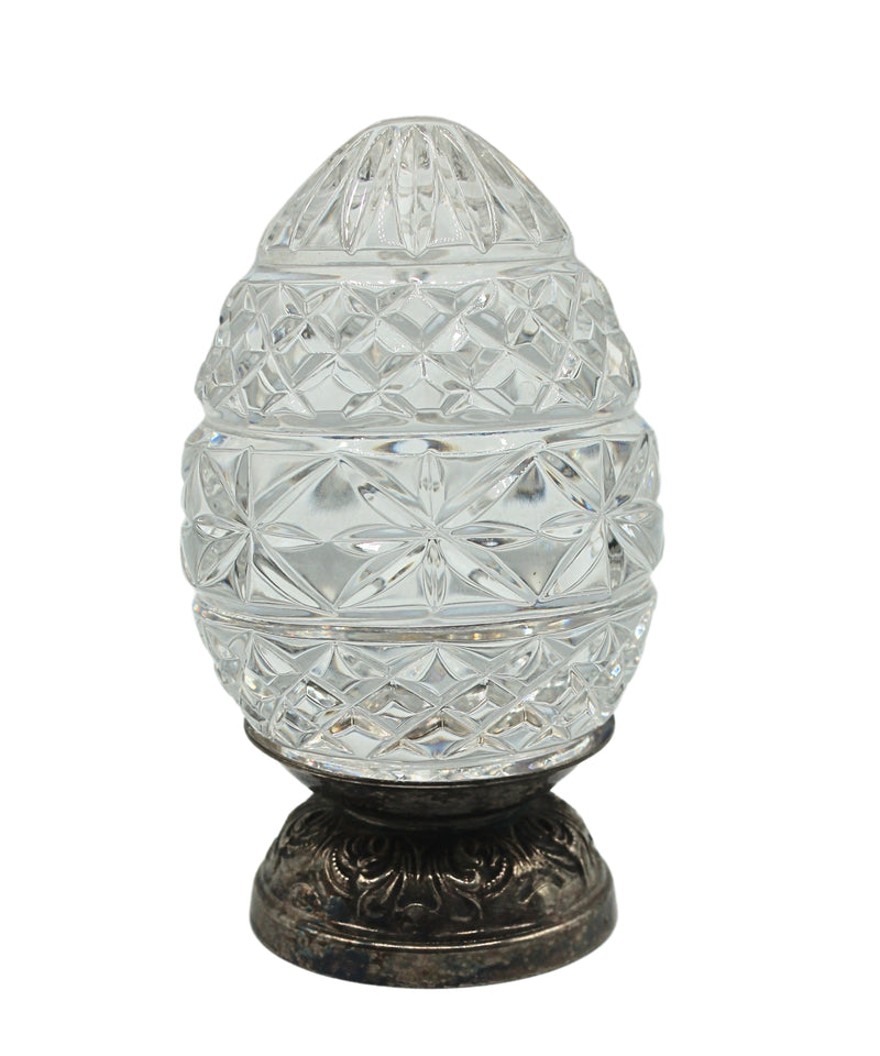 Waterford Crystal: Annual Egg Crystal Egg w/ Base-1990, 3.5"