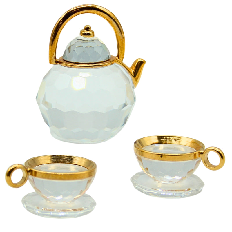 Swarovski Figurine: 174009 Gold Tea Set