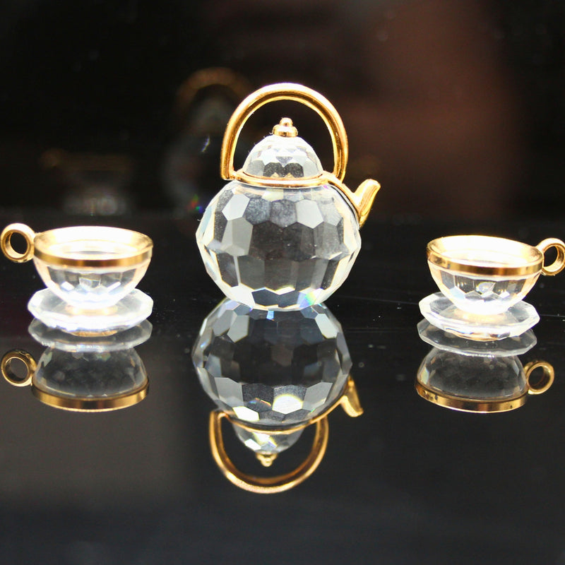 Swarovski Figurine: 174009 Gold Tea Set