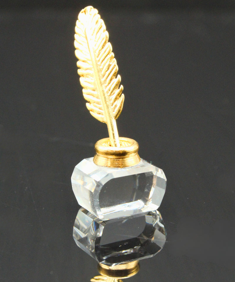 Swarovski Figurine: 189195 Gold Inkwell with Quill