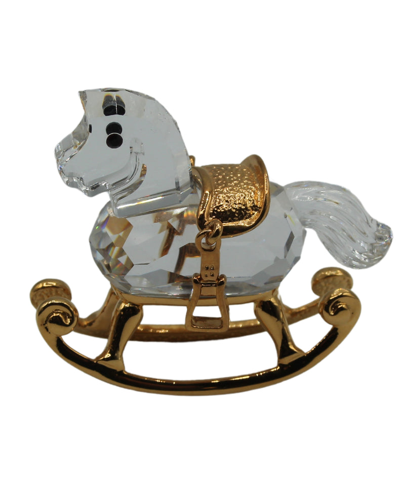 Swarovski Figurine: 199447 Gold Rocking Horse